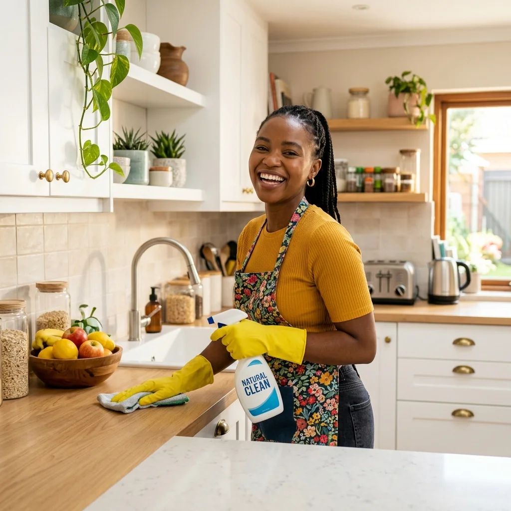 A happy Tasker completing a home service task
